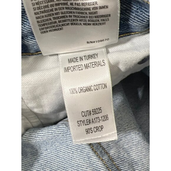 AGOLDE 90's Crop Distressed Jeans Blue Sz 27 A173-1206 - Picture 6 of 7